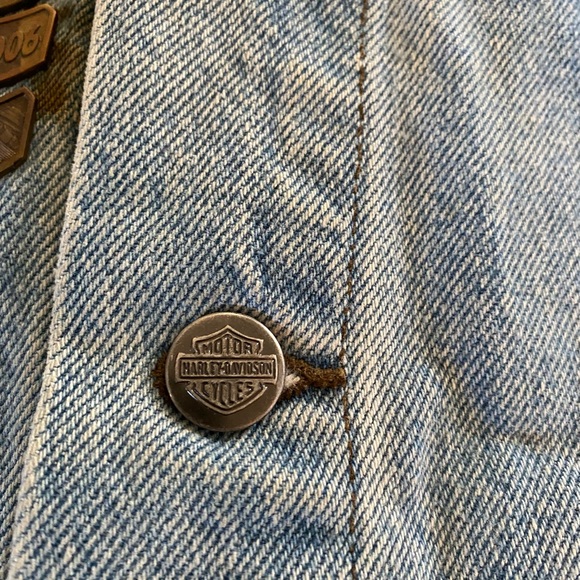 Harley Davidson Denim Vest with Pins & Patches XXL - Picture 15 of 16